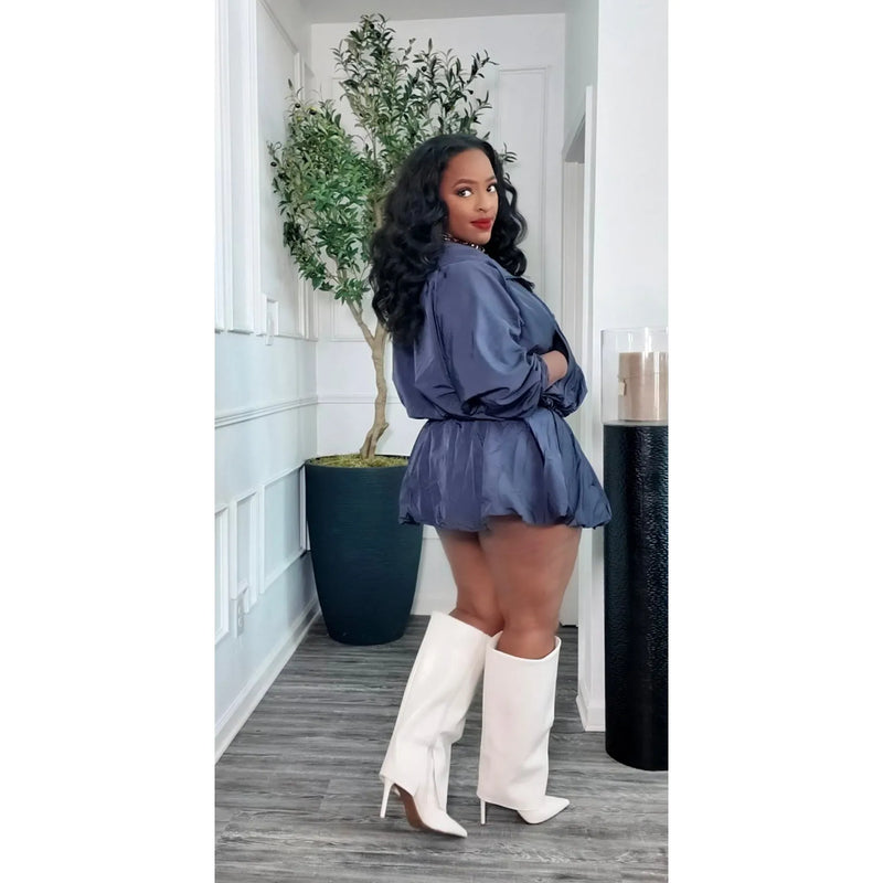 Bubble Windbreaker Set Charcoal/Navy