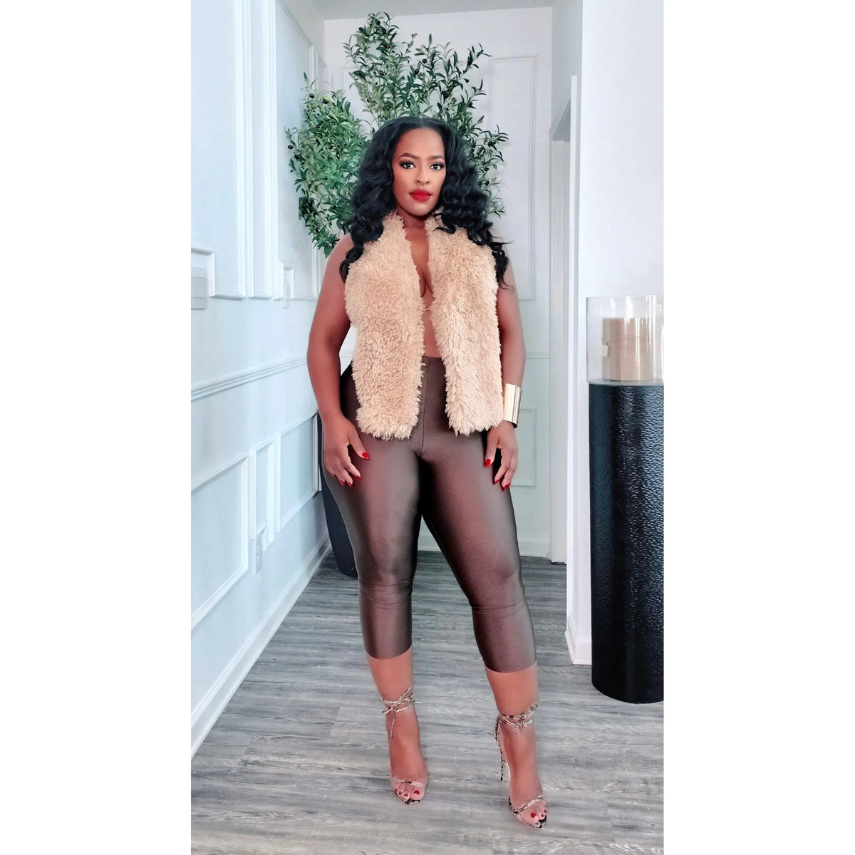 FAUX FUR TOP