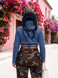DENIM WRAP TOP